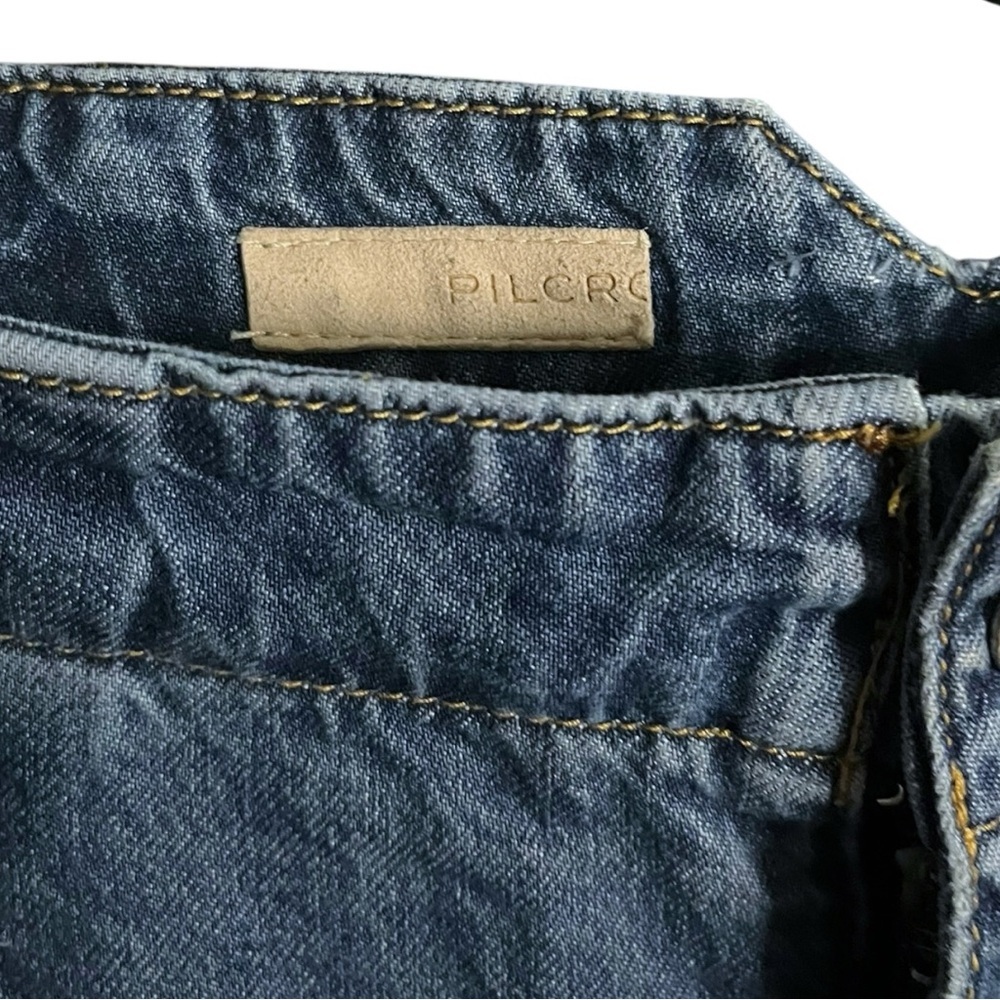 Anthropologie Pilcro The Pleated Baggy High Rise Jeans Wide Leg 29 Dark Wash - Picture 12 of 14